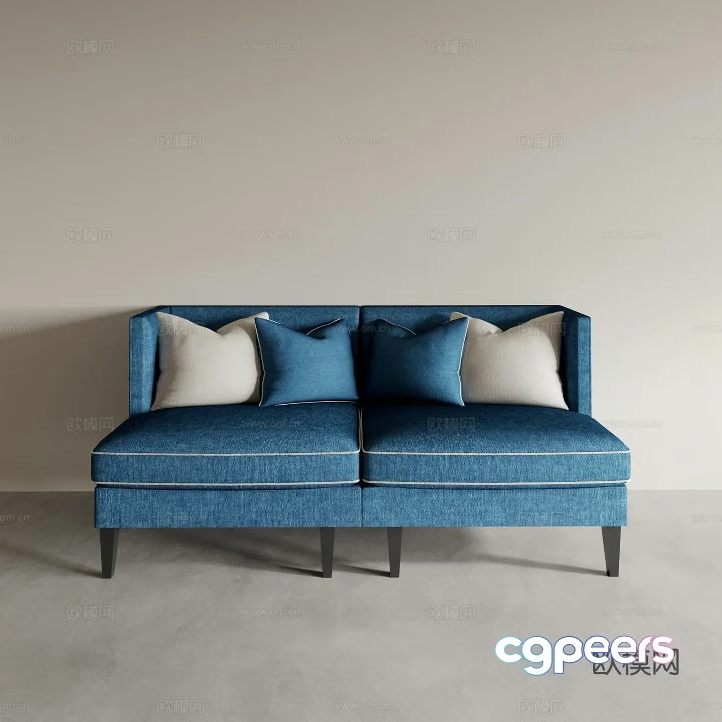Living room sofa three-person sofa casual sofa multi-person sofa double sofa modern sofa 3D model