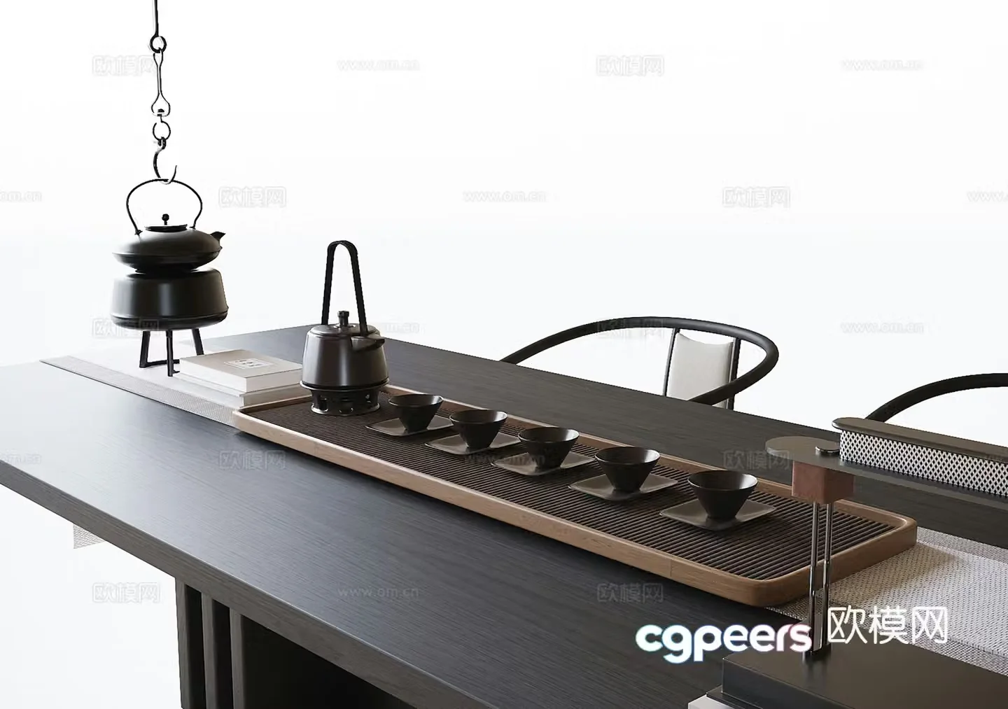 Modern tea set ornaments tea cup teapot 3d model