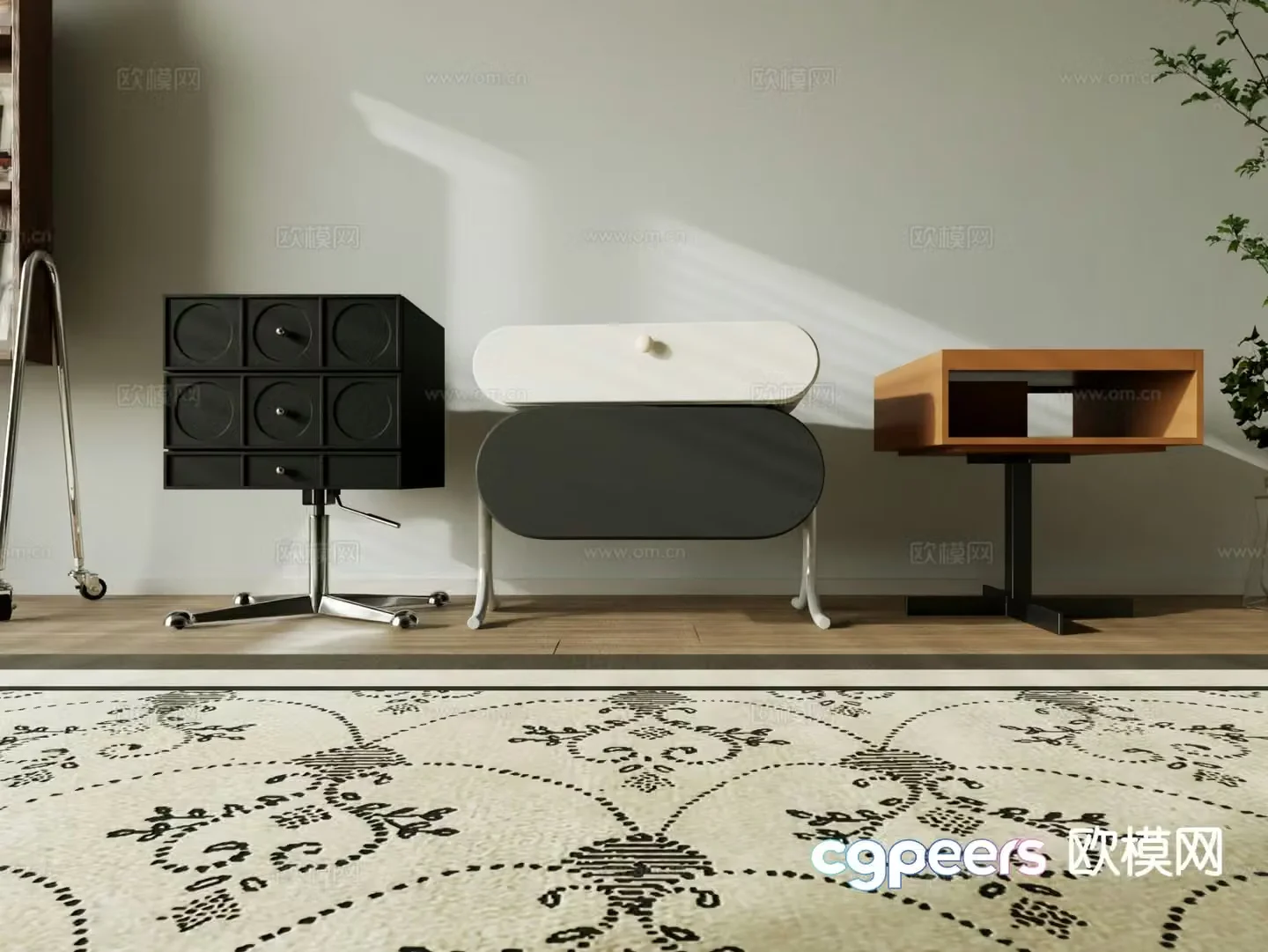 Modern bedside table 3d model
