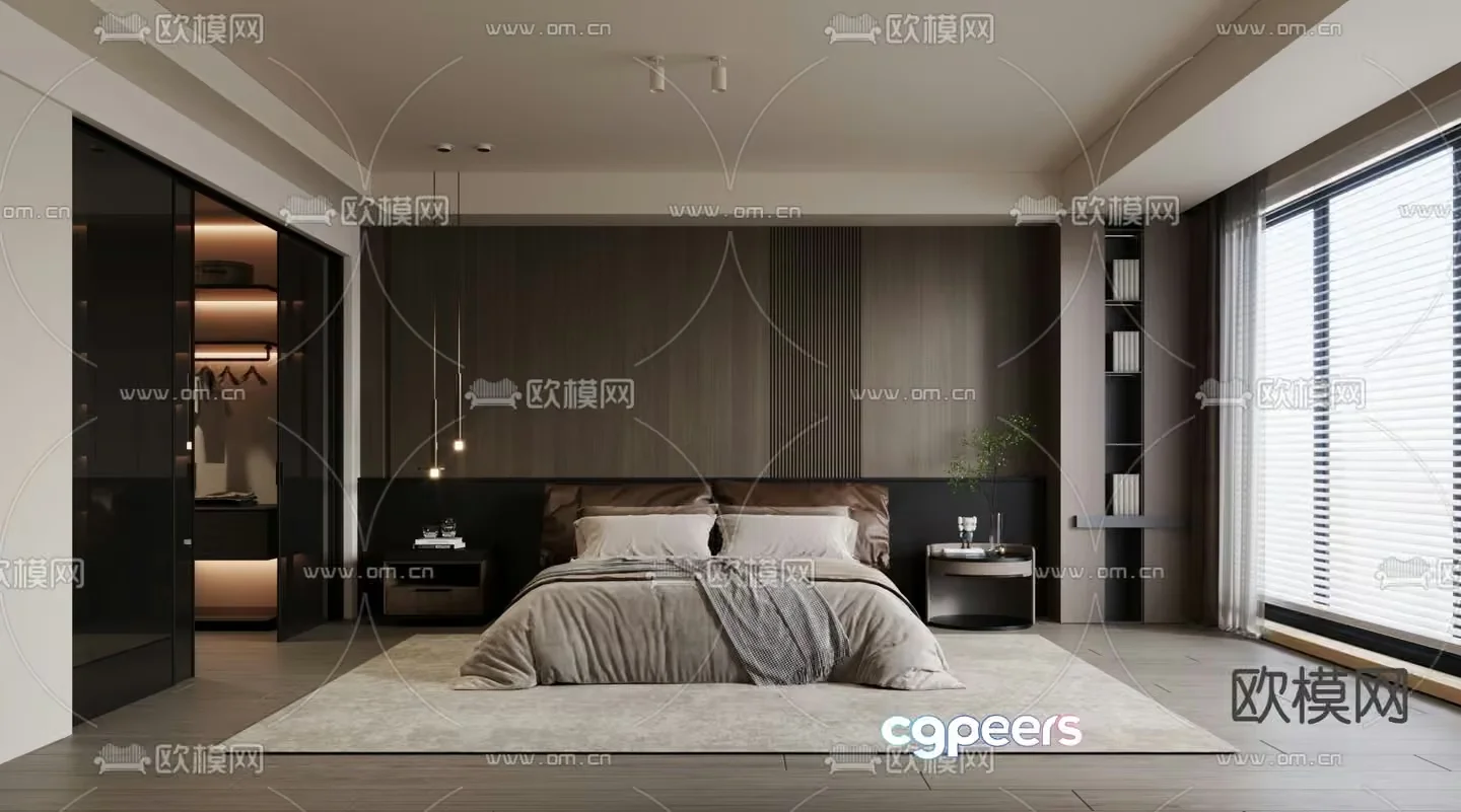 Cozy Modern Bedroom 3D Model – 2676 – VRAY Render
