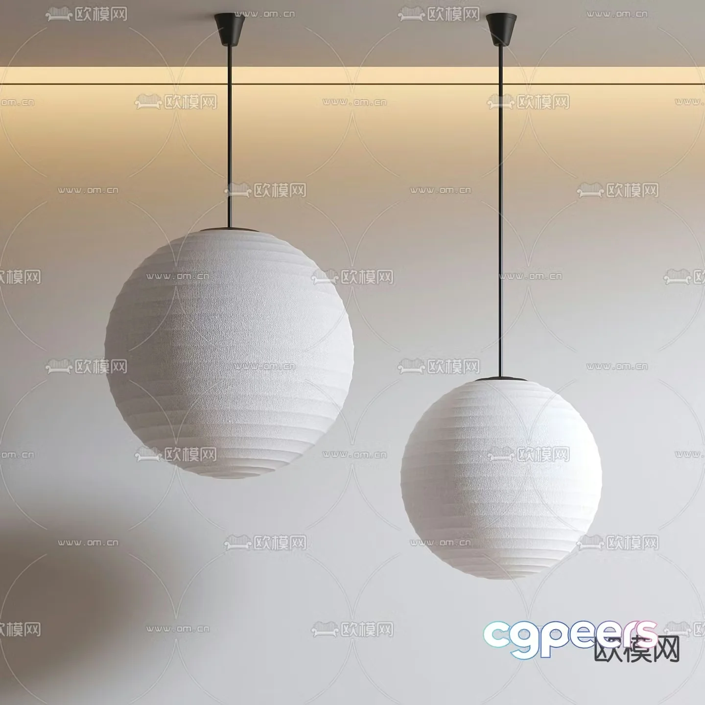 Spherical chandelier restaurant chandelier 3d model