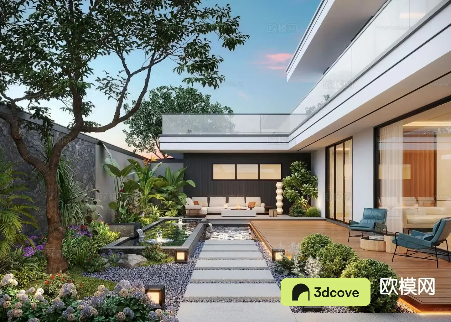 Courtyard landscape villa garden