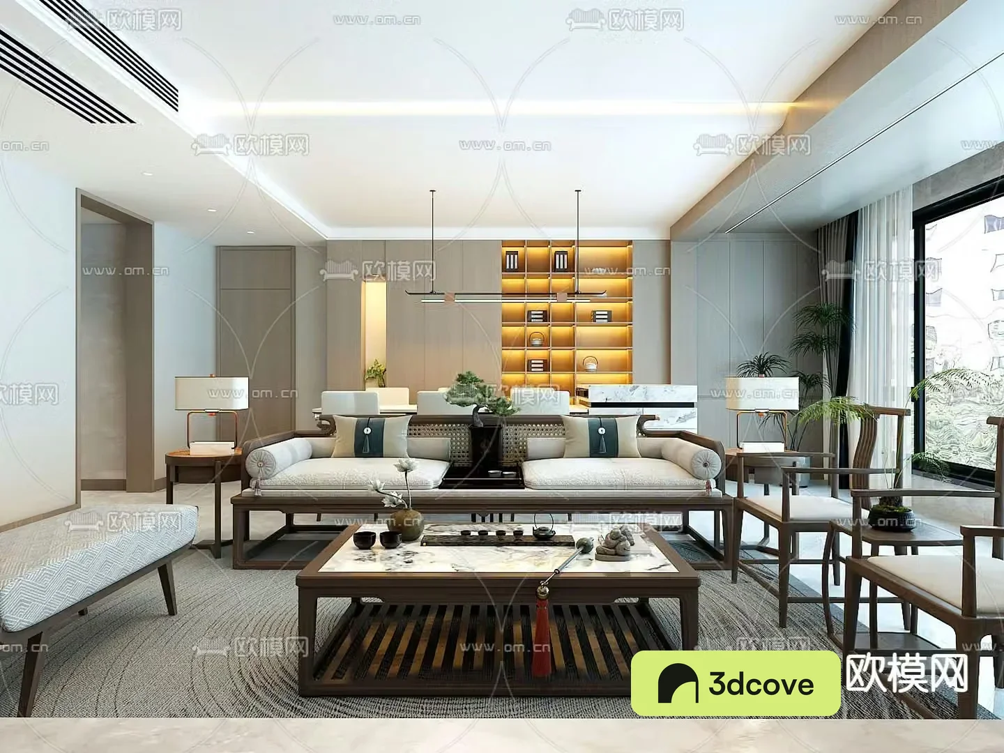 New Chinese style living room dining room