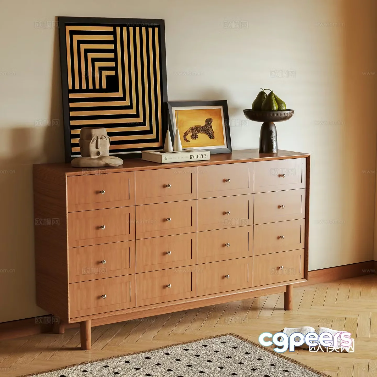 Log wind storage cabinet 3d model
