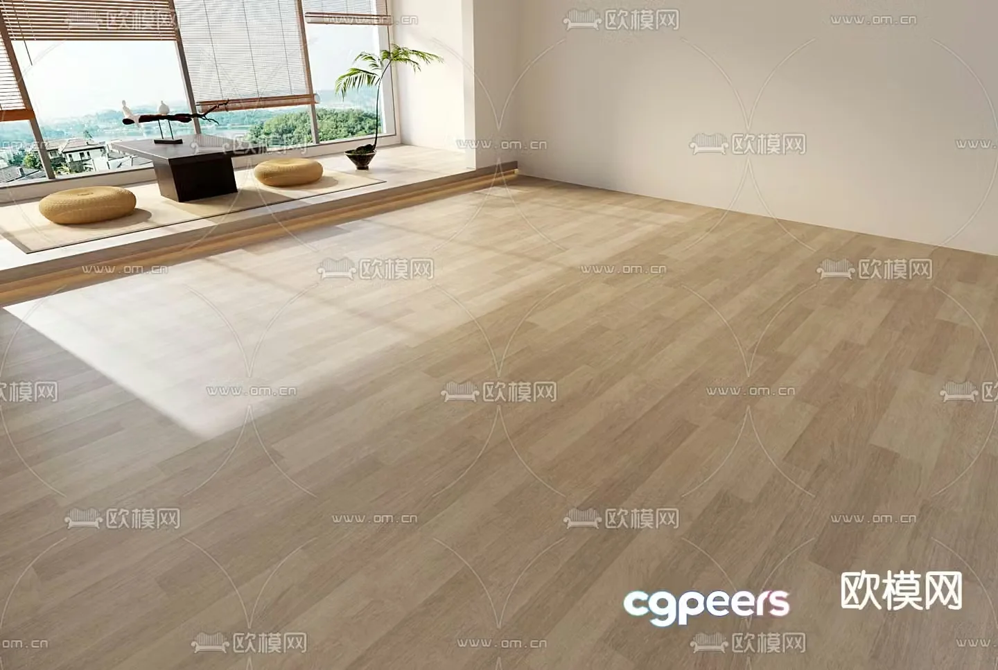Log wood floor hand-grabbed wood floor 3d model