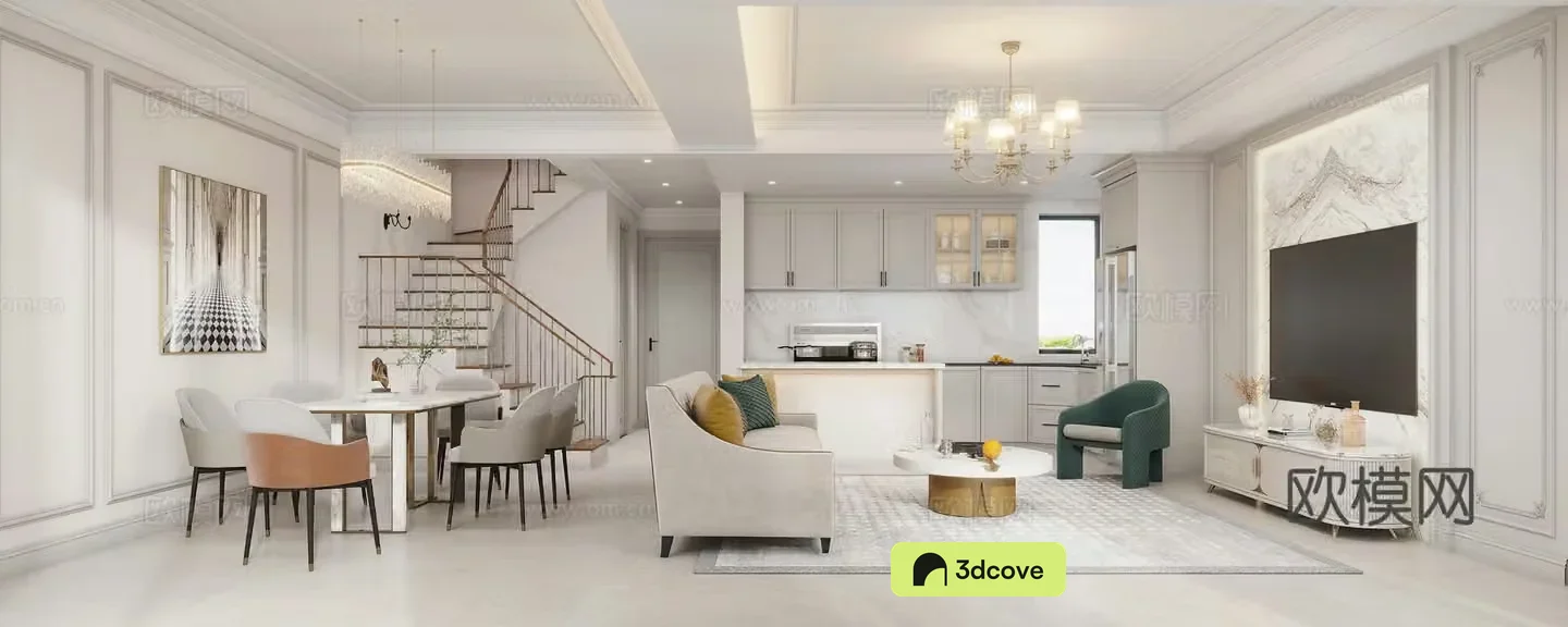 American living and dining room