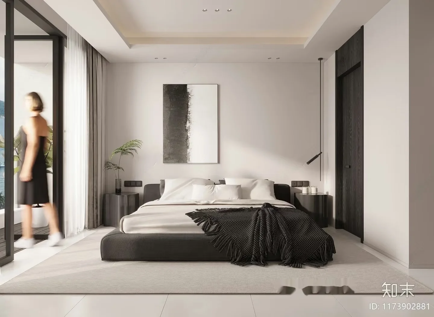 Cozy Modern Bedroom 3D Model – 7665 – CORONA Render