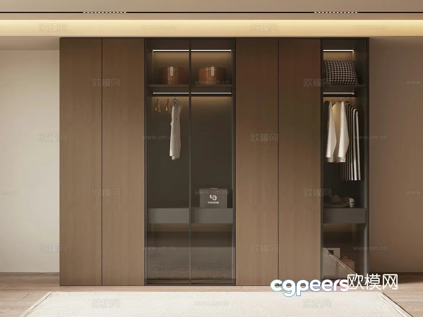 Italian minimalist wardrobe 3d model