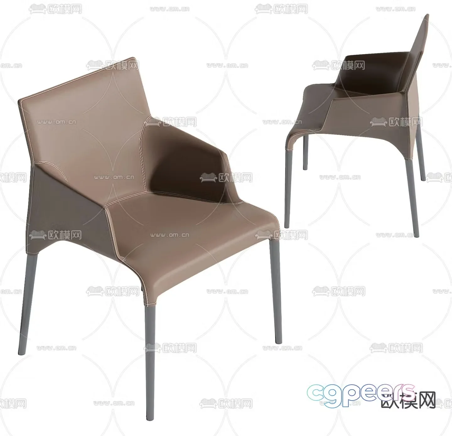 leather chair dining chair 3d model
