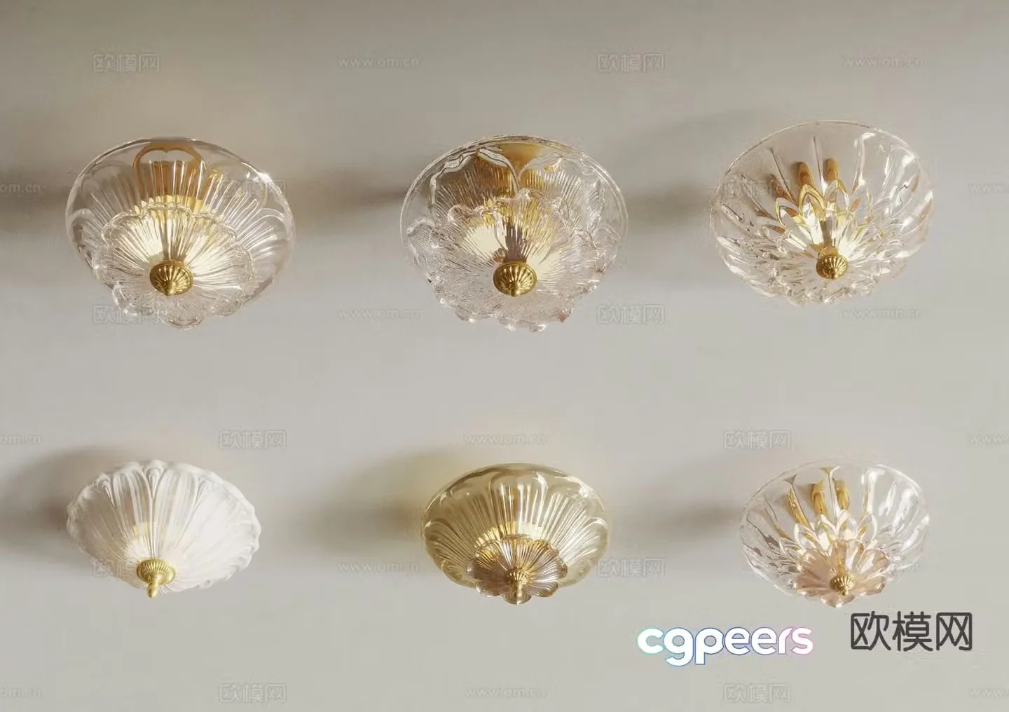 French crystal ceiling lamp 3d model