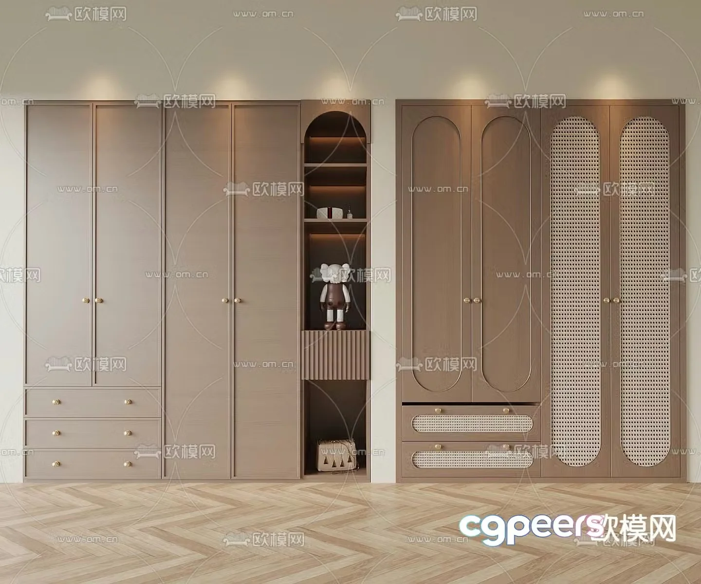Medieval style wardrobe 3d model