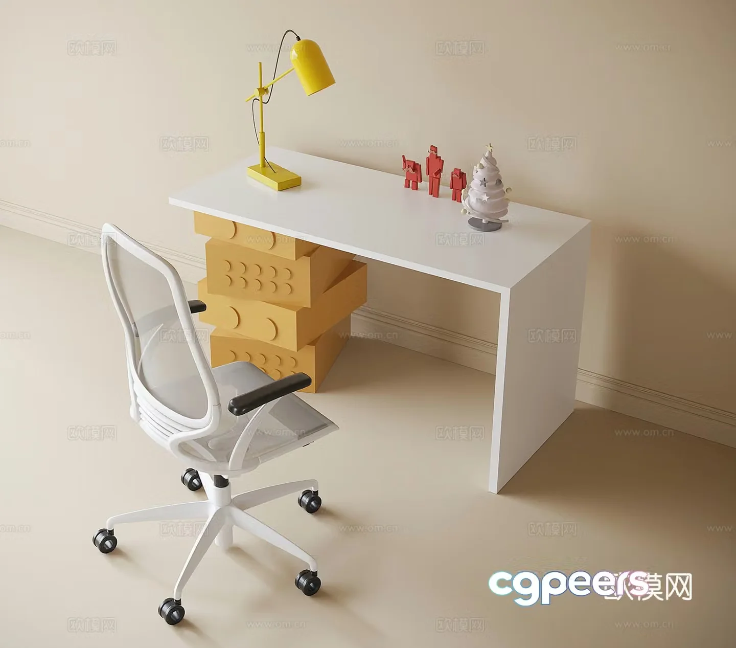 Modern children’s desk chair 3d model