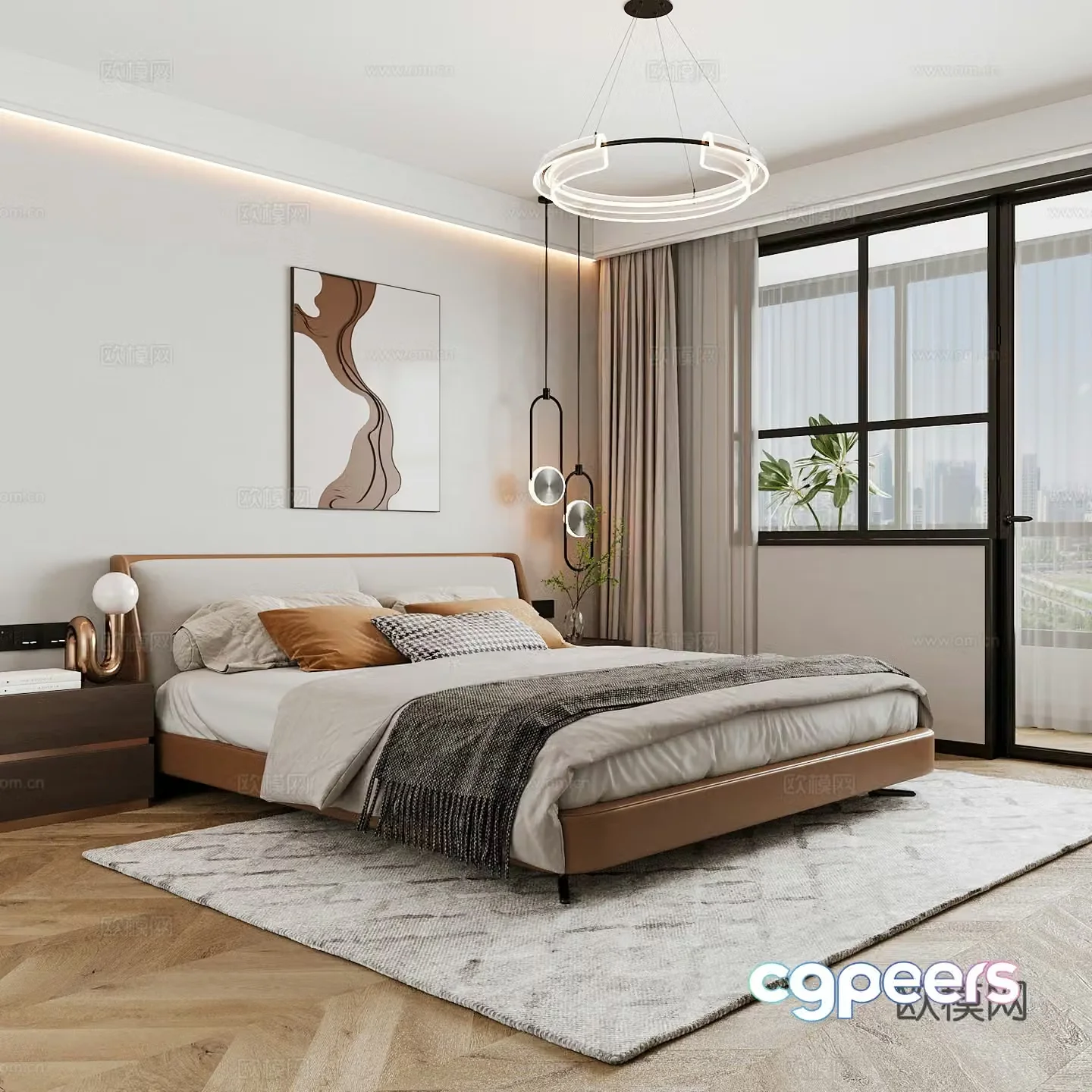 Modern home bedroom Modern bedroom Italian bedroom Simple bedroom Italian bed 3d model