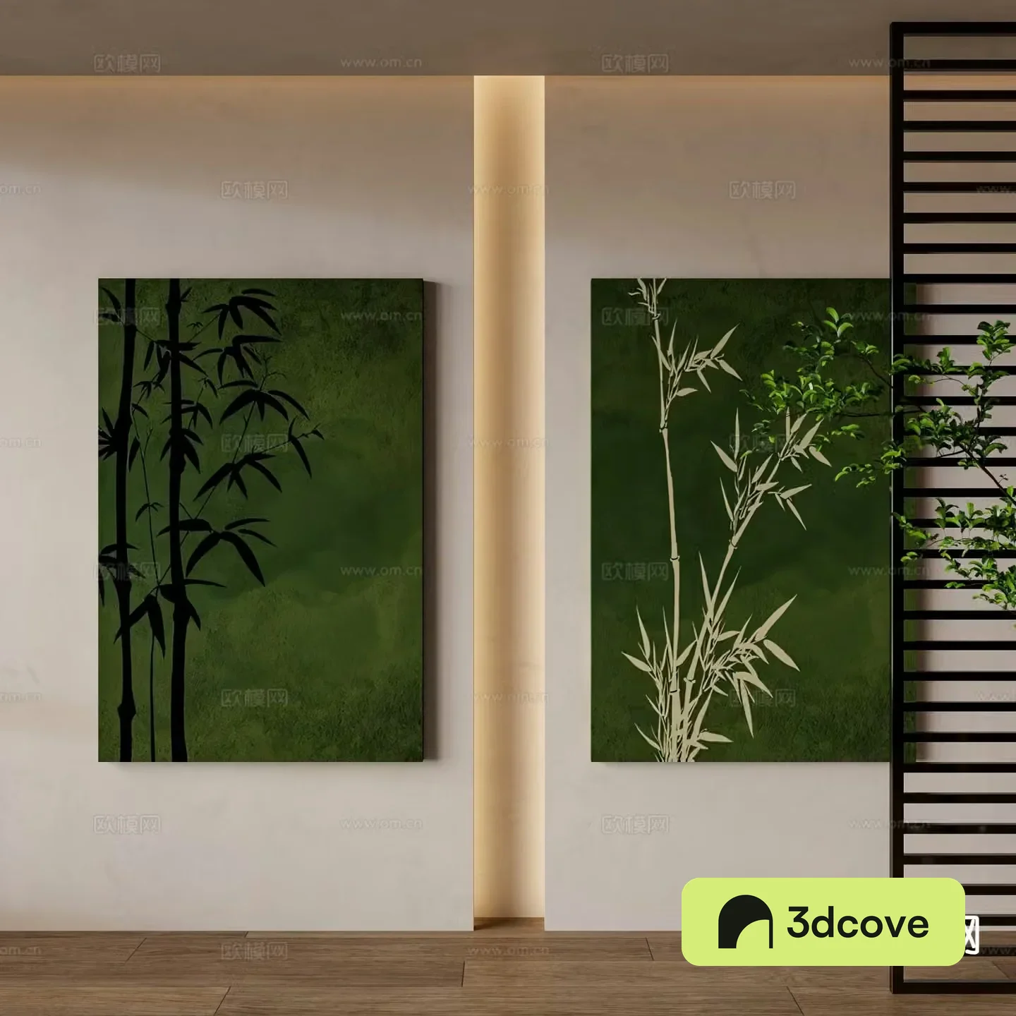 Medieval style bamboo hanging painting decorative painting