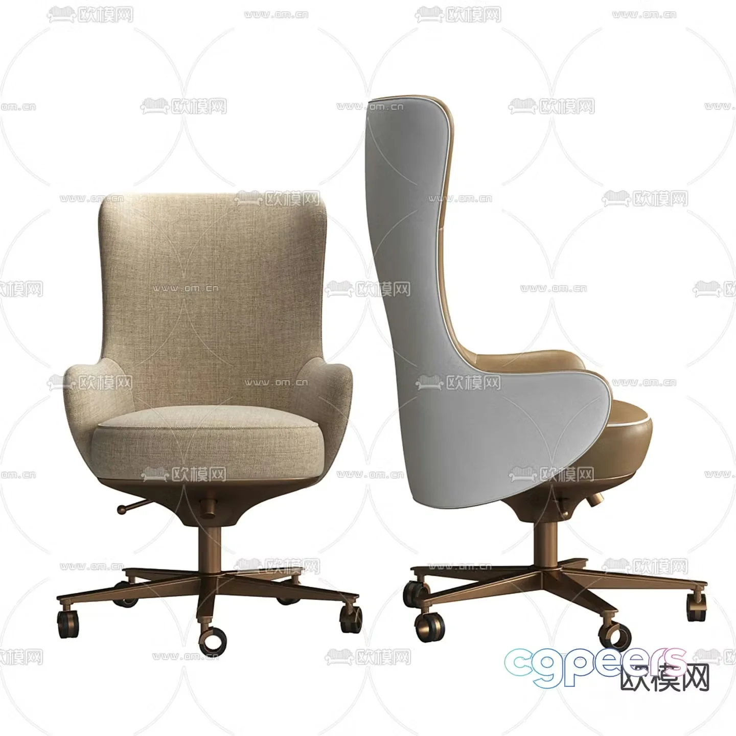 Modern single chair high back chair leisure chair 3d model