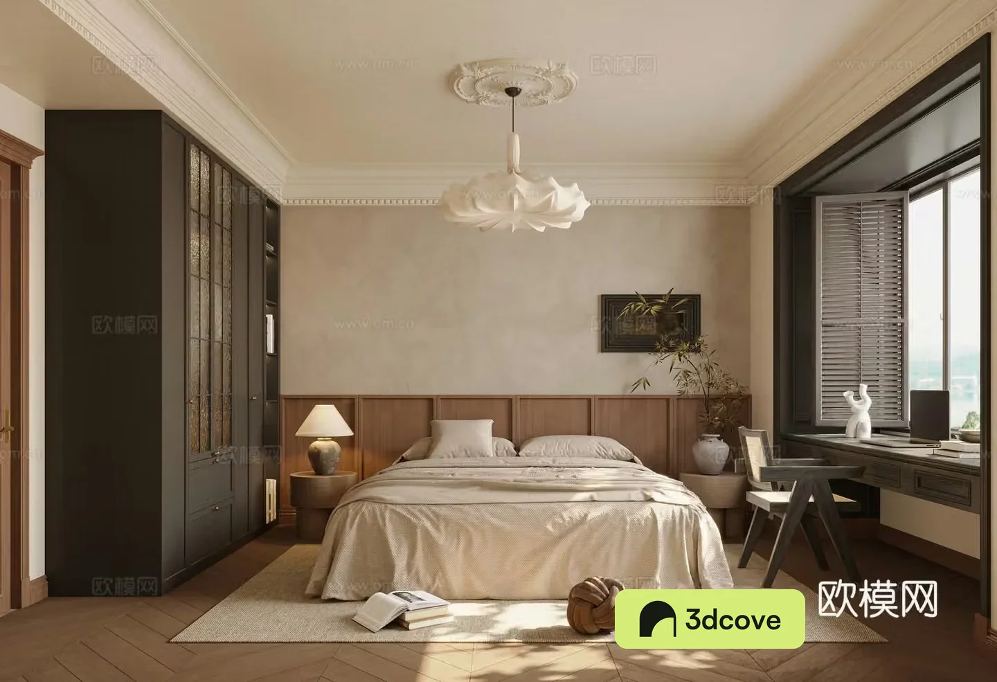 Middle-aged bedroom 3d model