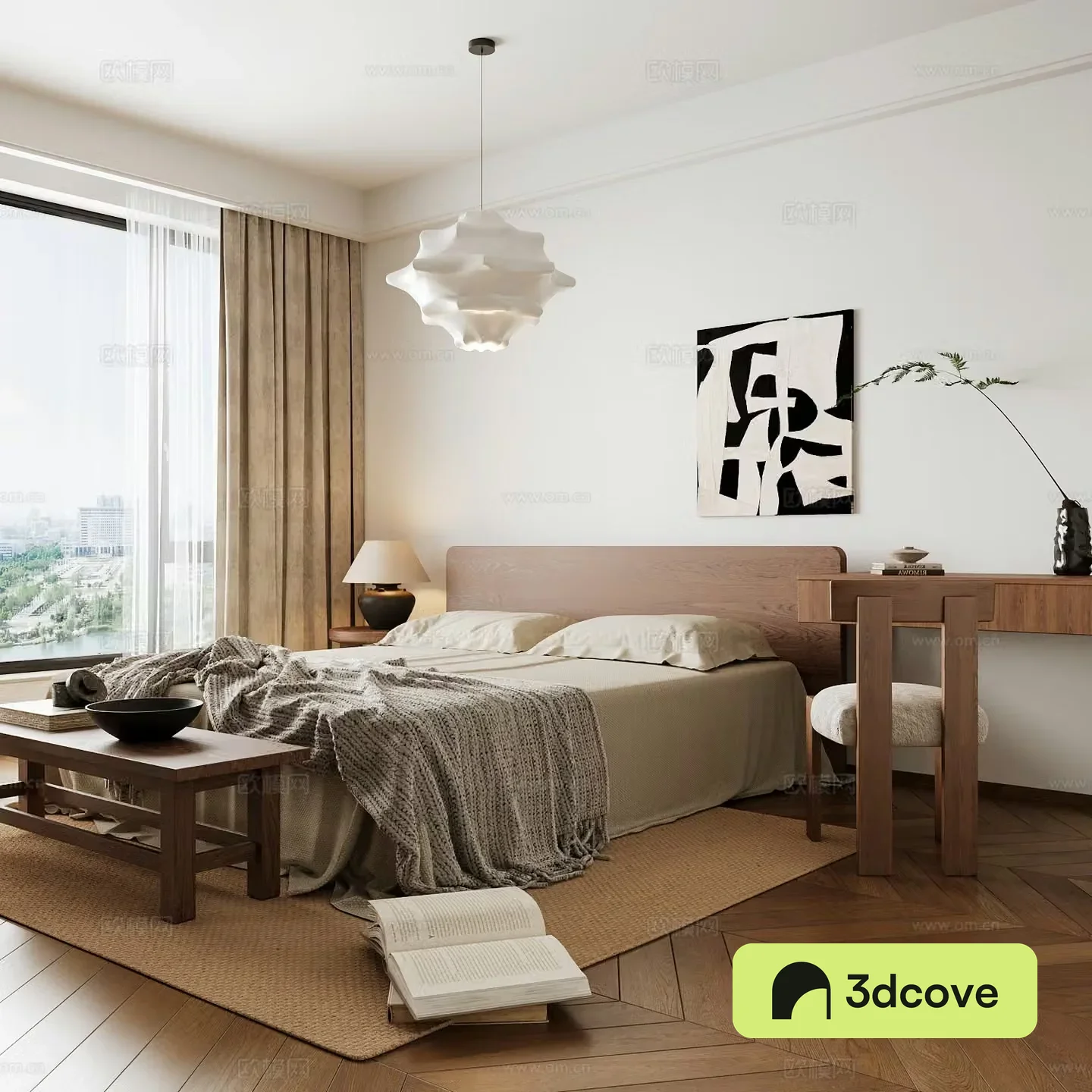 Wasabi Middle Ages Home Bedroom Wasabi Wind Bedroom Secondary Bedroom Master Bedroom Bathroom Window Bedroom 3D Model
