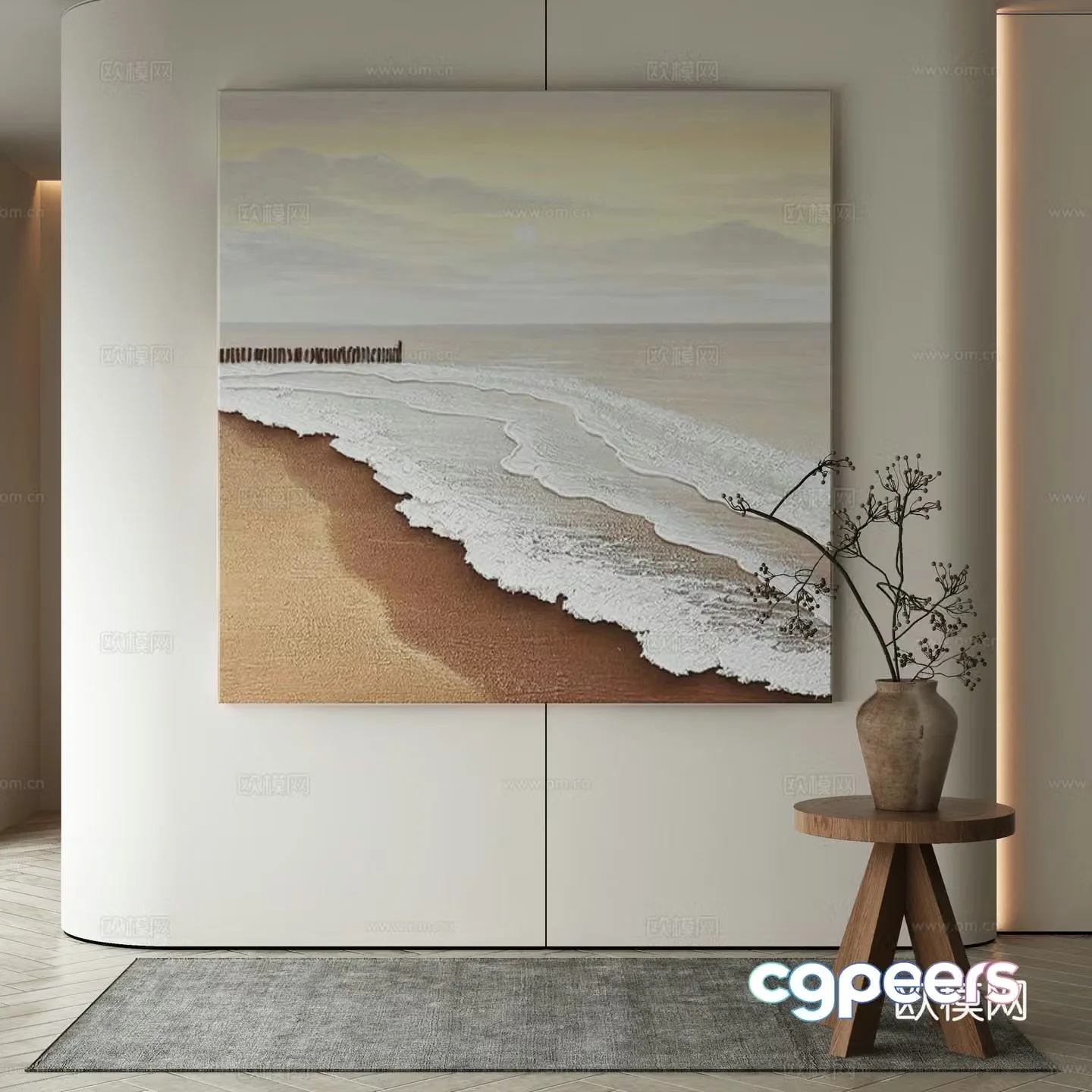 Modern Wasabi Hanging Painting Oil Painting 3D Model