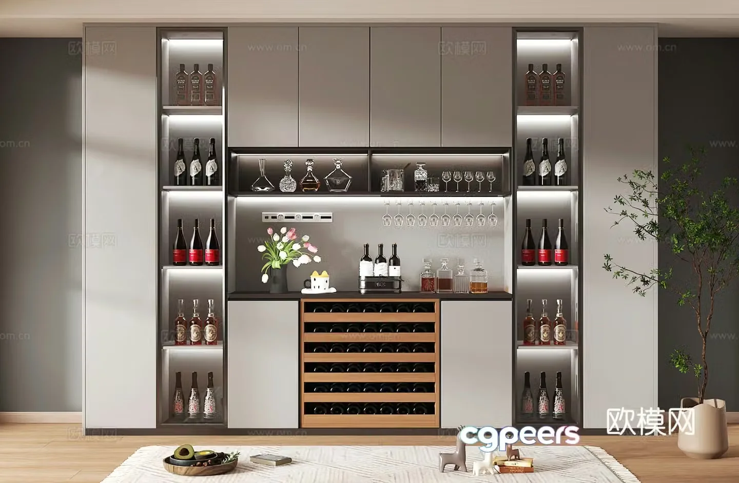 Wine cabinet design Wine cabinet red wine cabinet bar wine cabinet partition wine cabinet 3D model