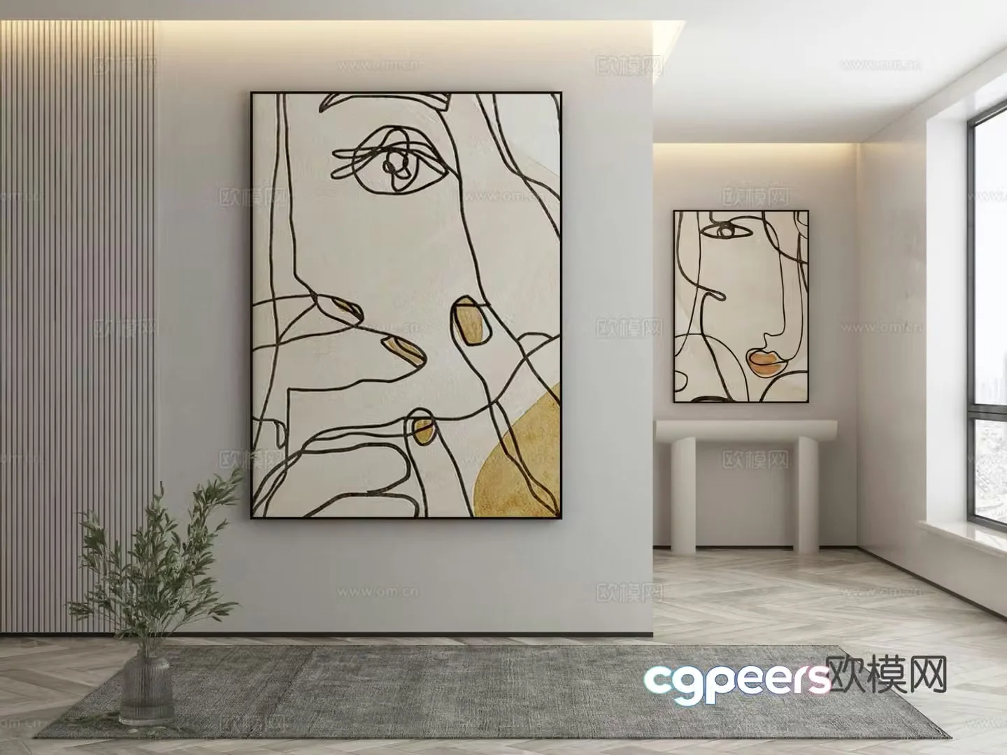 Decorative painting simple painting hanging painting 3d model