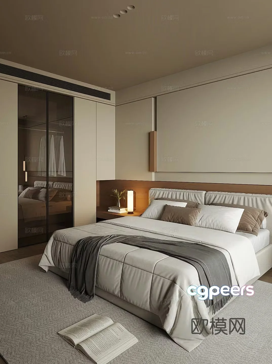 Modern bedroom master bedroom 3d model