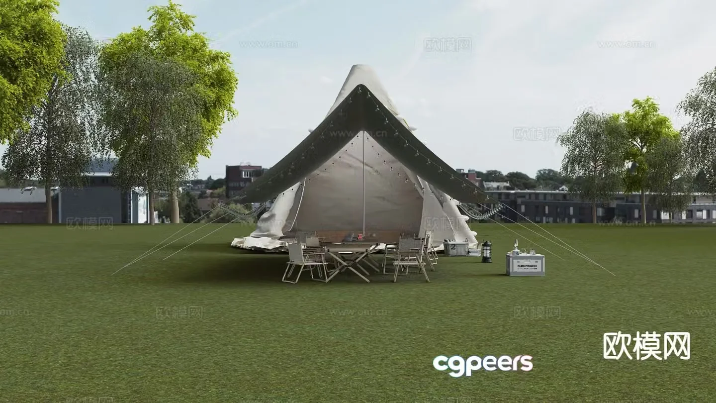 Outdoor camping tent 3d model