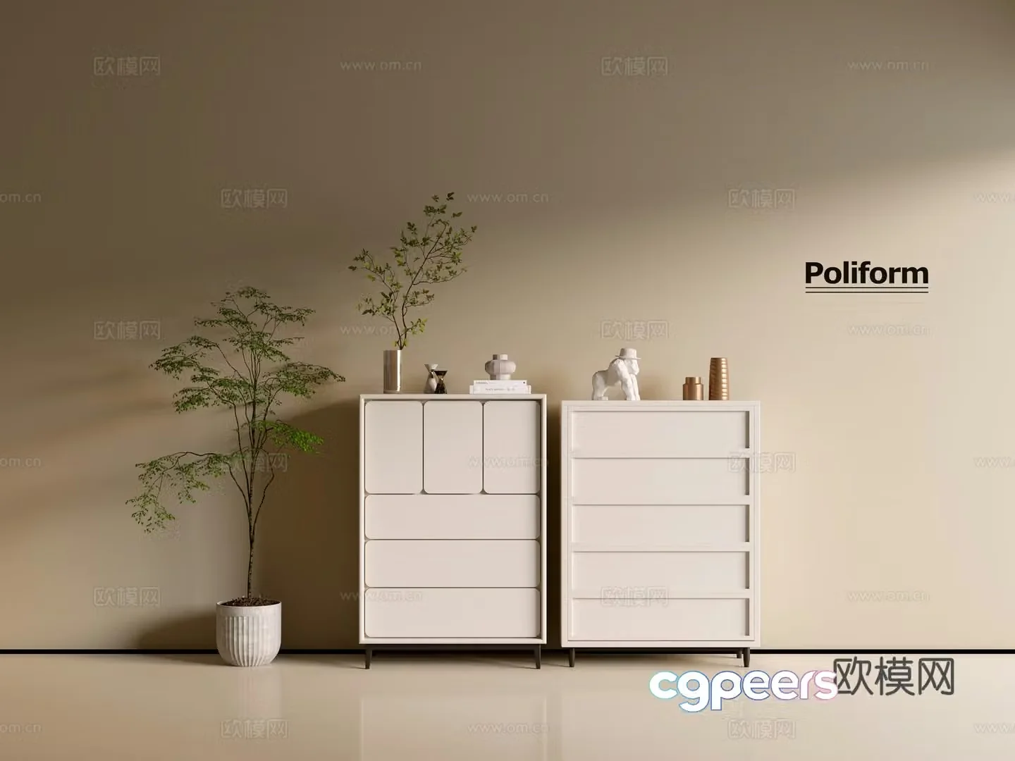 Modern cream wind chest of cabinet ins wind minimalist wind cabinet whole cabinet sideboard balcony cabinet 3d model