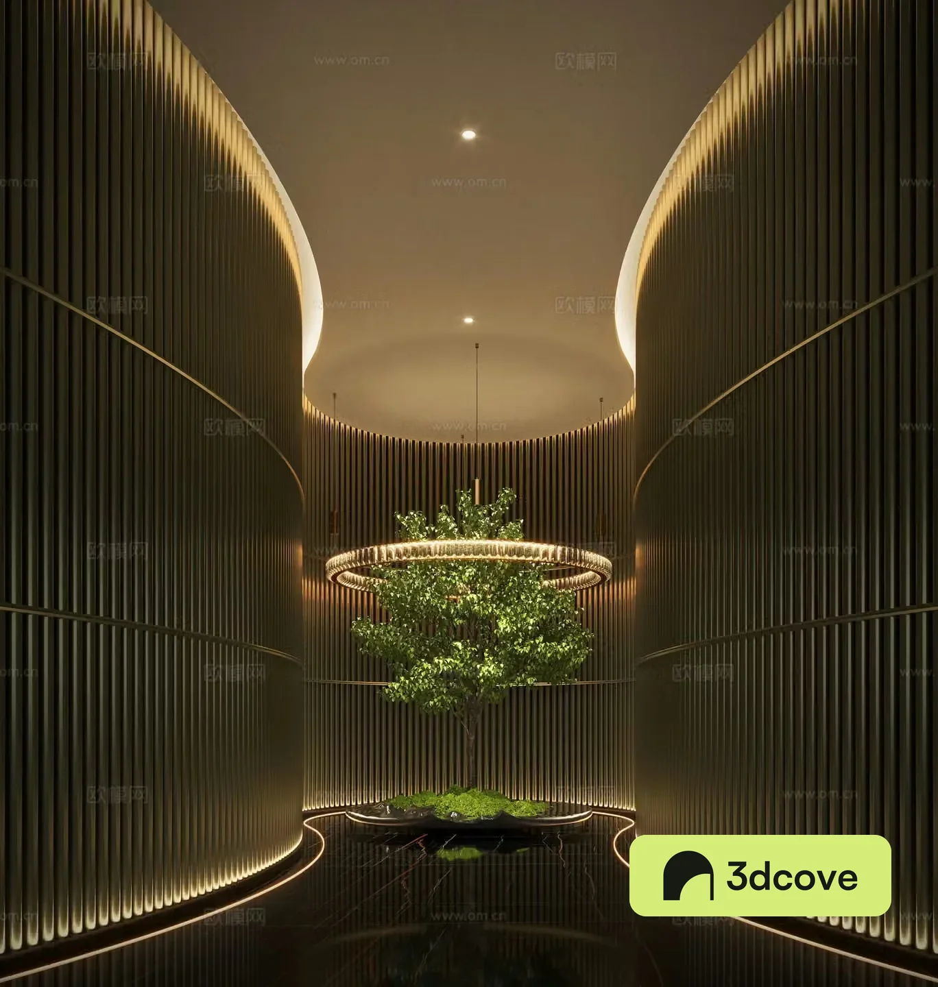 Modern aisle landscape Indoor landscape Plant landscaping