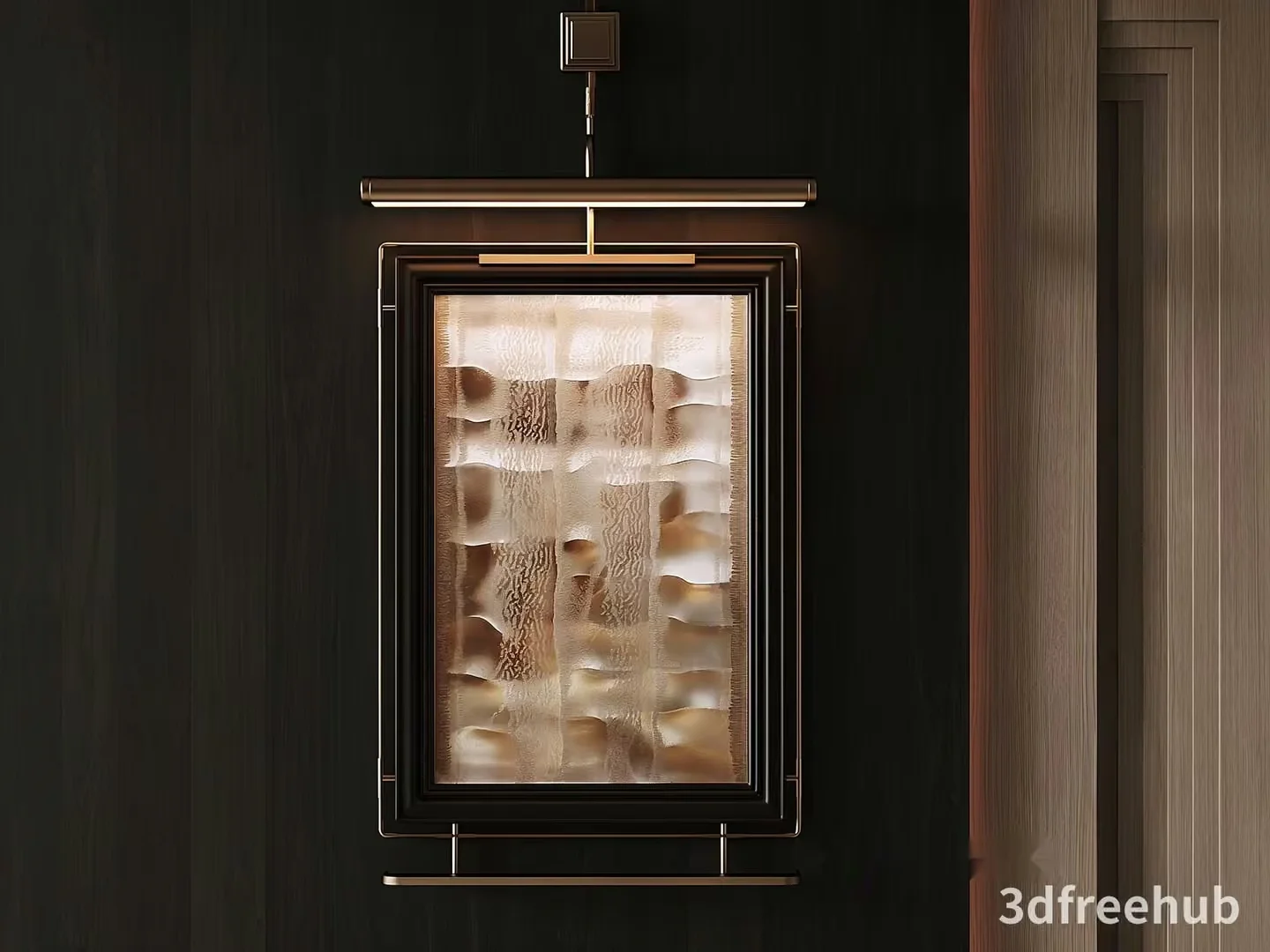 A Light Fixture With A Glass Panel 3D Model – 22936 – VRAY Render