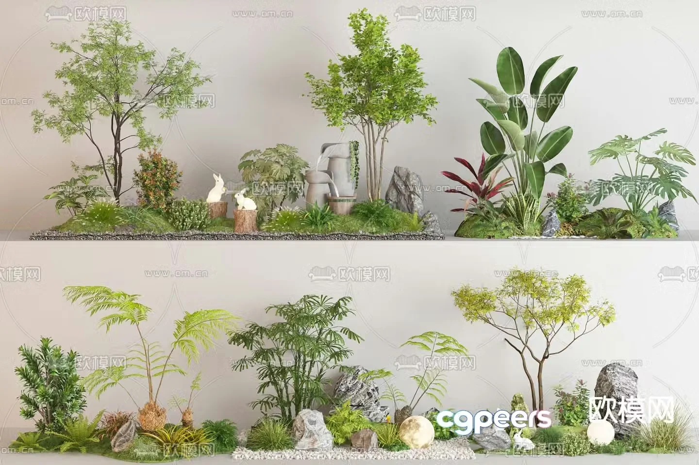 Landscape sketch plant landscaping plant pile 3D model