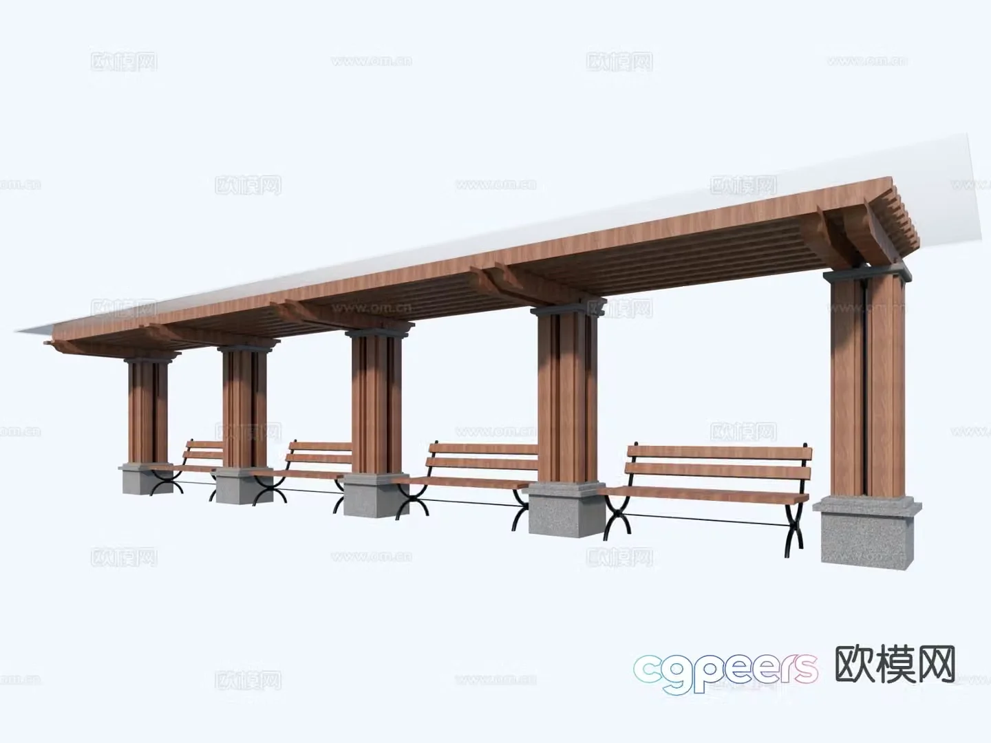 Modern gallery courtyard gallery park gallery 3D model