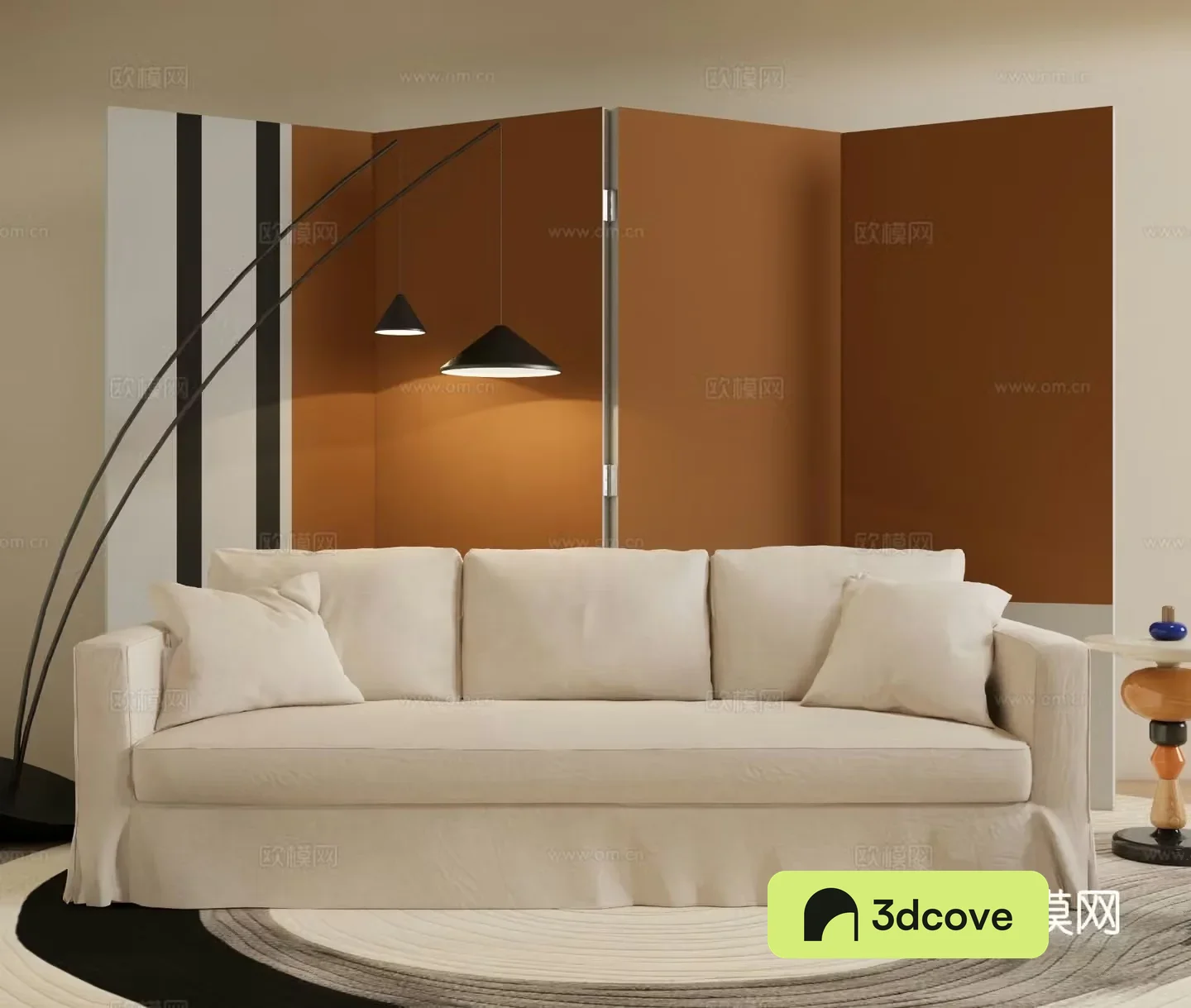 Modern multi-person sofa fabric sofa living room sofa