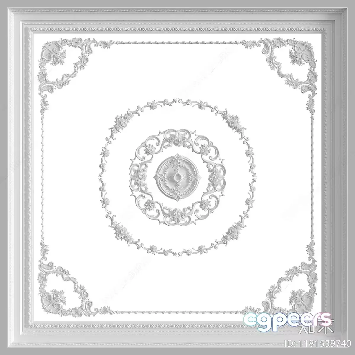 A Decorative Ceiling Medallion 3D Model – 12863 – CORONA Render