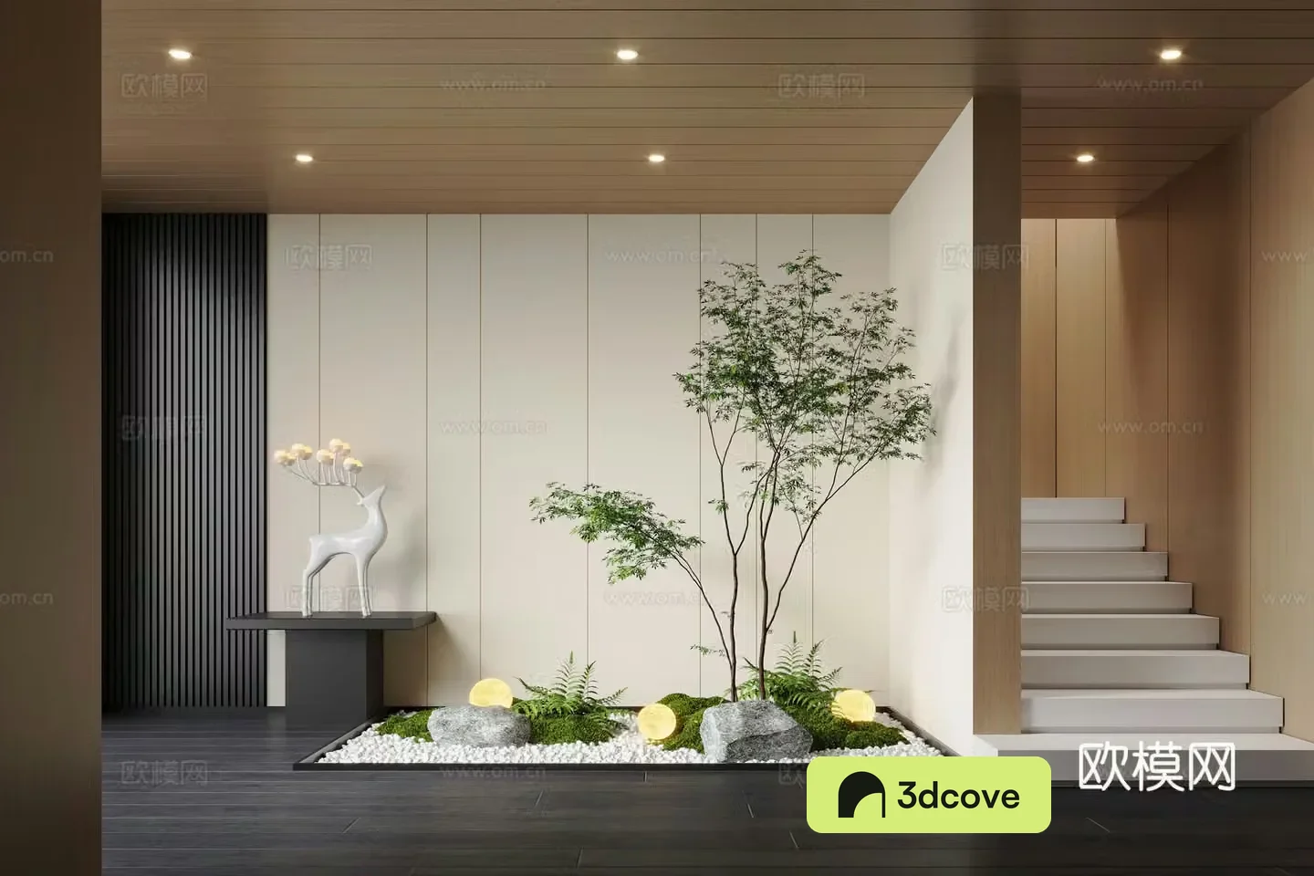 Modern interior landscape landscaping landscape plants moss landscape