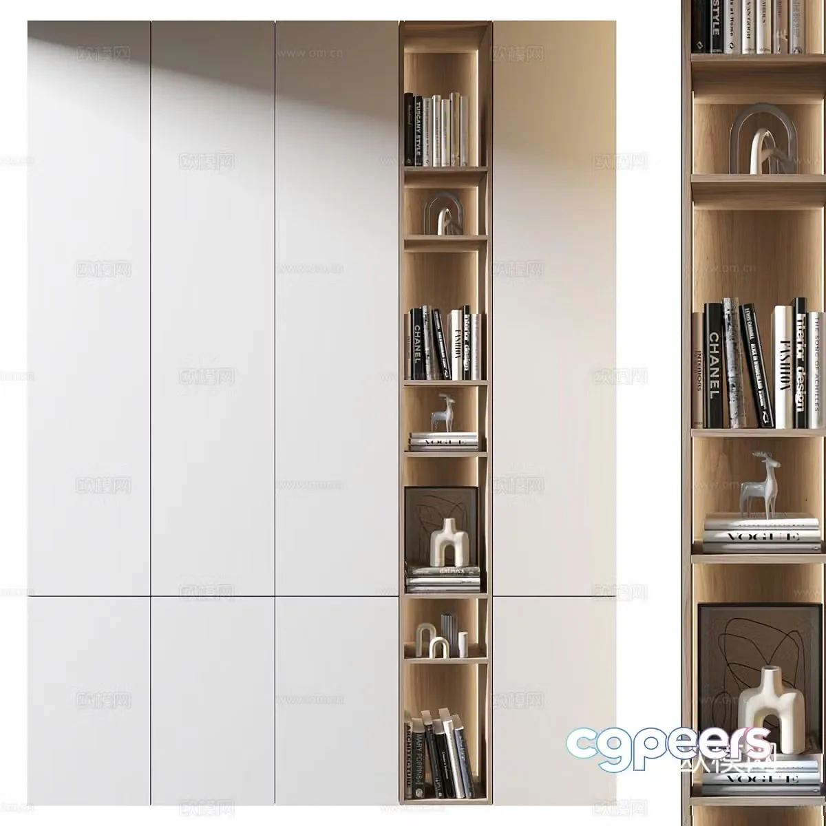 Modern bookcase 3d model