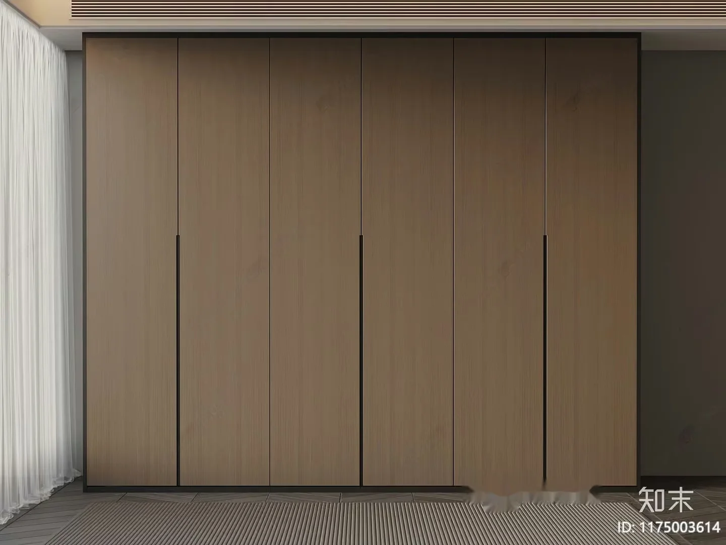 Minimalist Wooden Wardrobe 3D Model – 11730 – VRAY Render