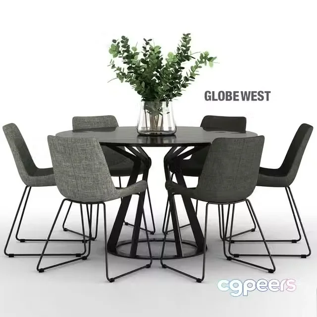 3ds Max Free – Giuliano Cappelletti Mitos Table and Cleo Sleigh Dining Chair