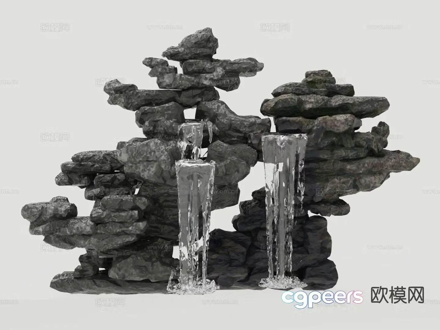 Outdoor landscape rockery waterscape rockery 3d model