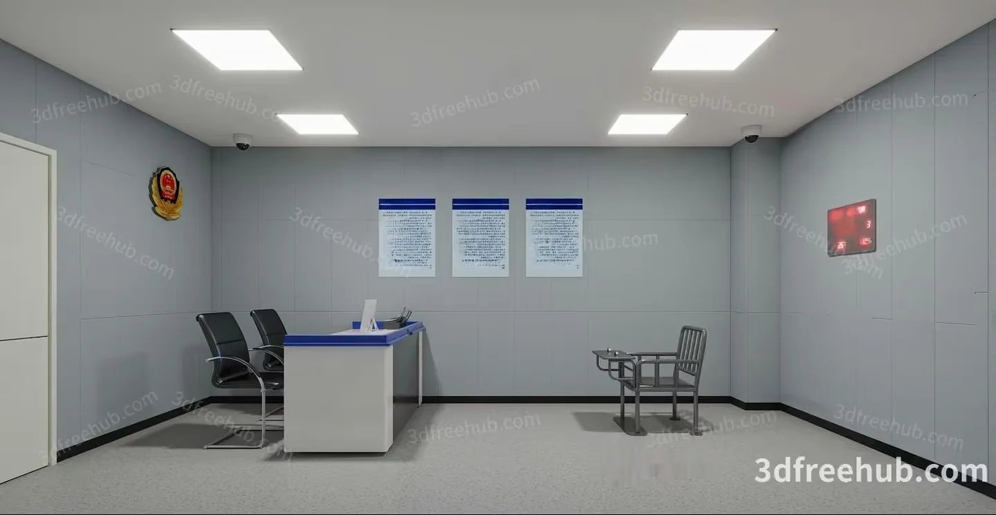 A 3D Rendering Of An Office Room 3D Model – 18928 – VRAY Render