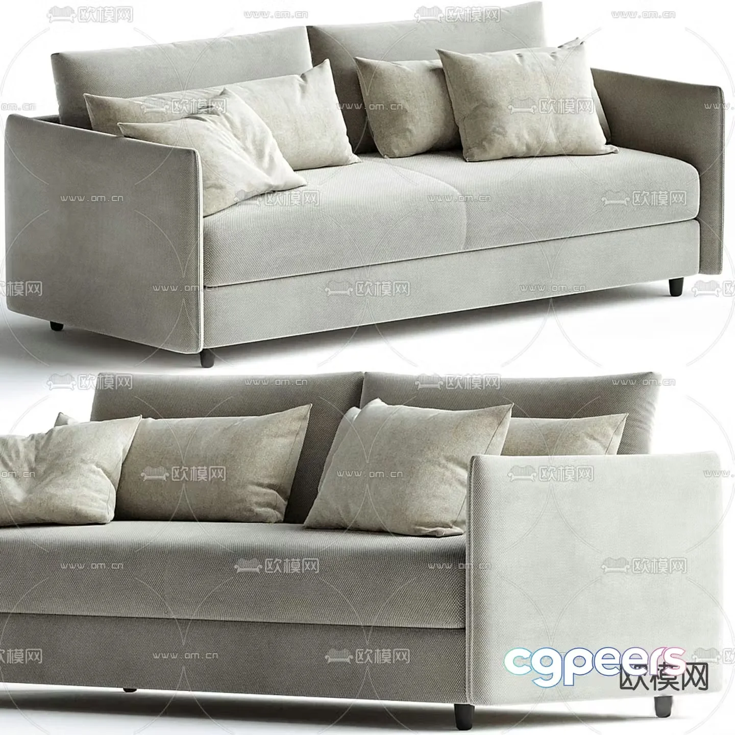 Double sofa 3d model