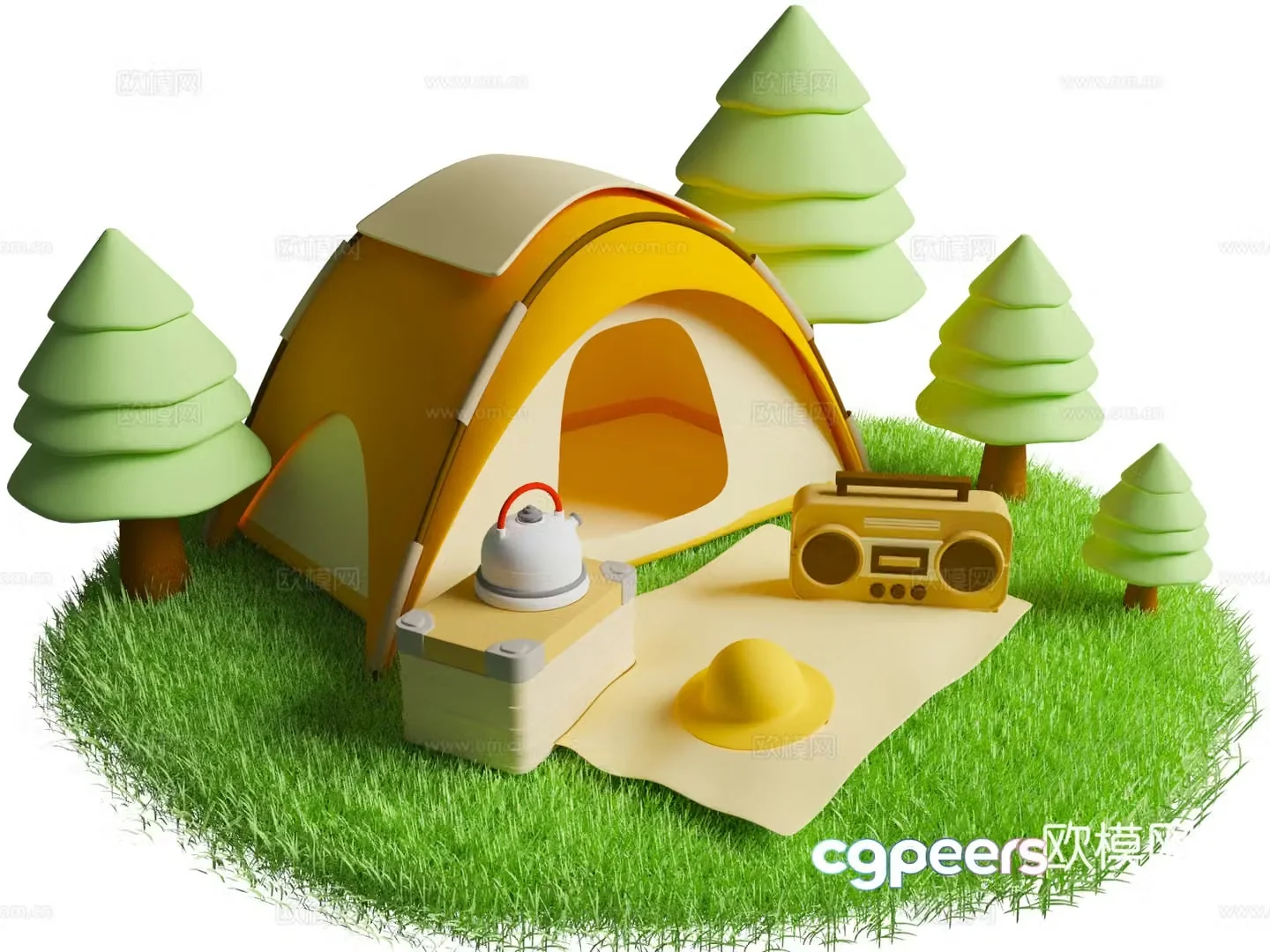 cartoon toys cartoon tent cartoon picnic cartoon outdoor camping 3d model