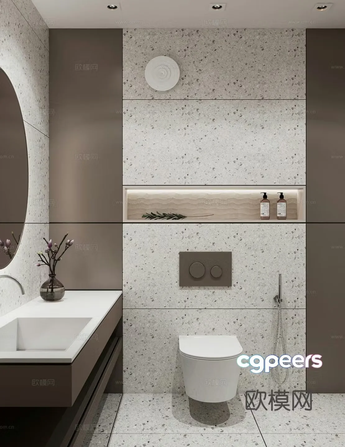 Light luxury bathroom 3D model