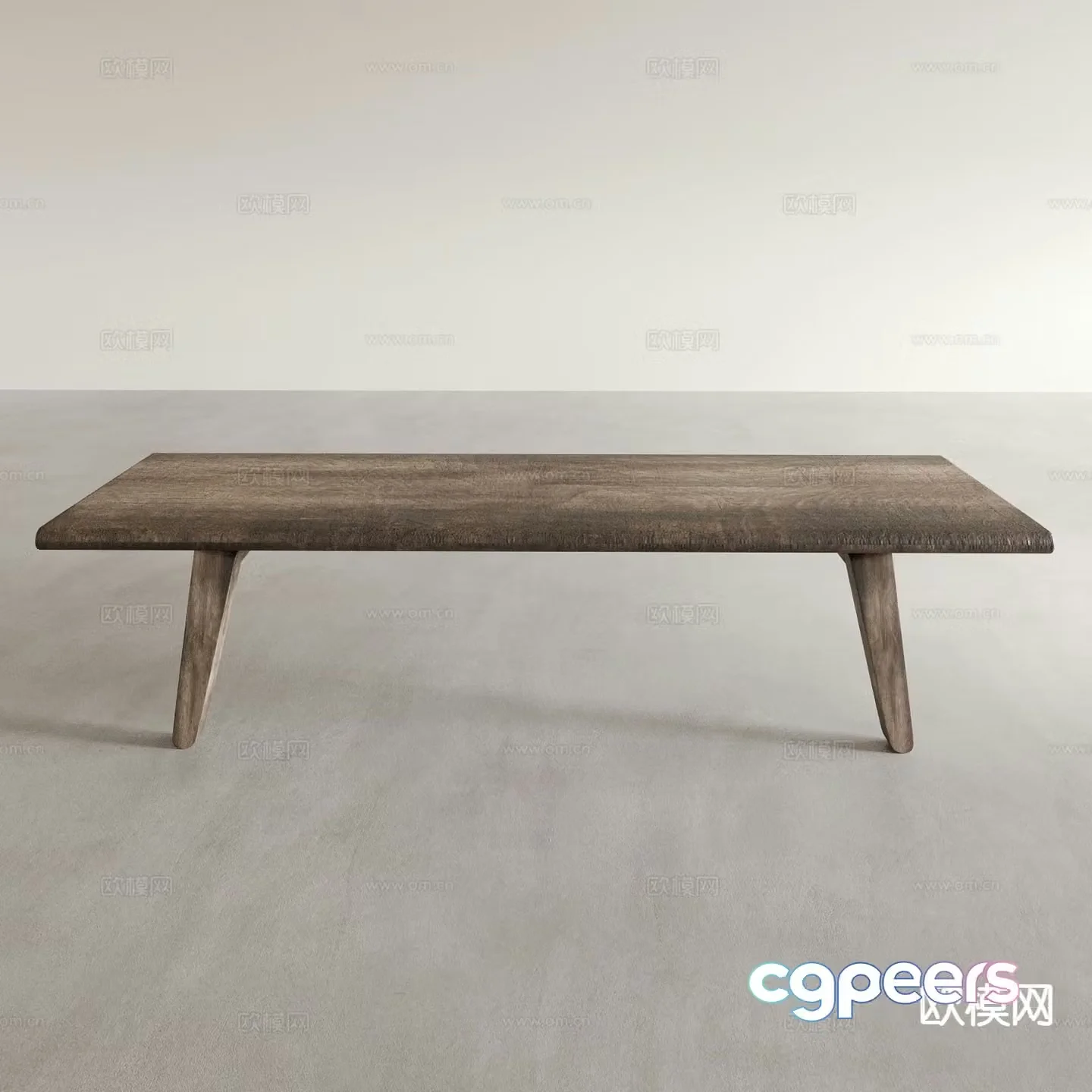 Log style dining table 3D model