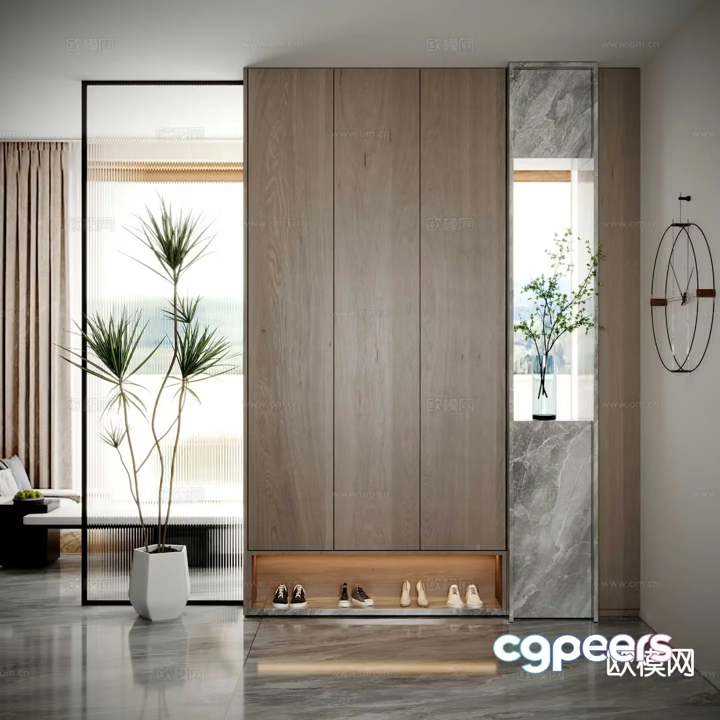 Entrance shoe cabinet partition shoe cabinet 3d model