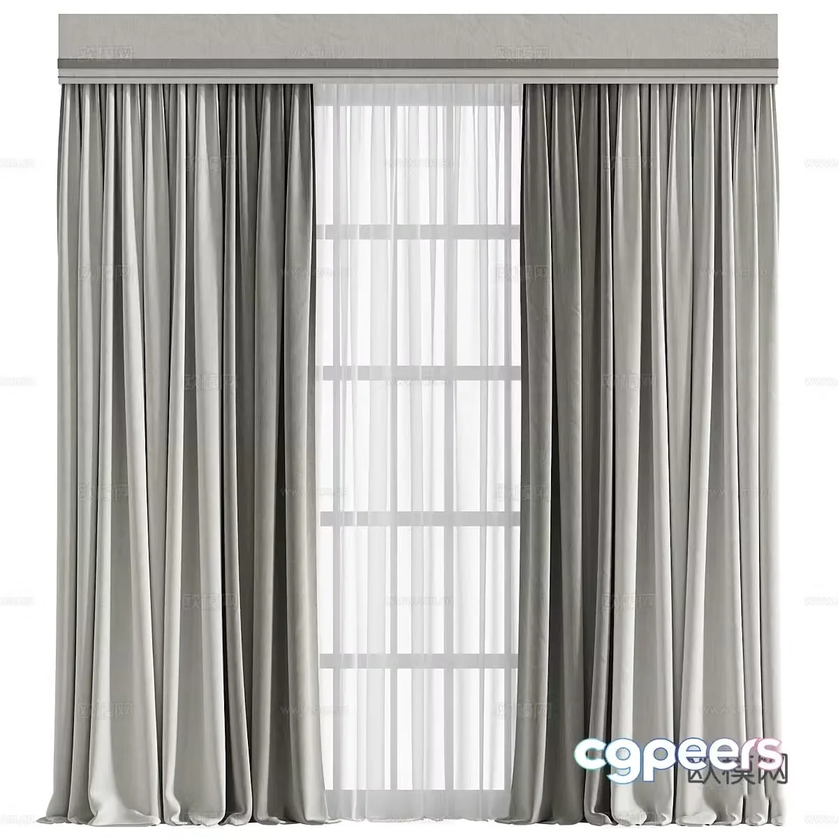 New Chinese style fabric curtain 3D model