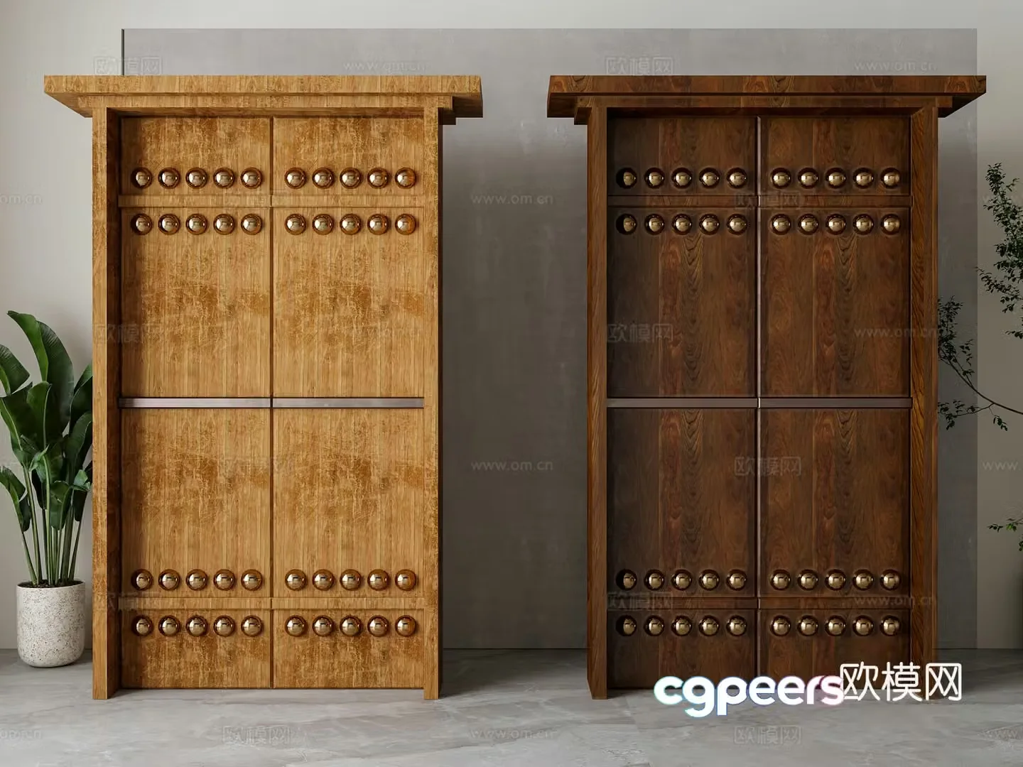New Chinese double door 3D model