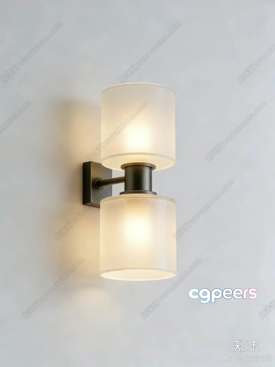 A Light Fixture With Two Cylindrical Lights 3D Model – 7410 – CORONA Render
