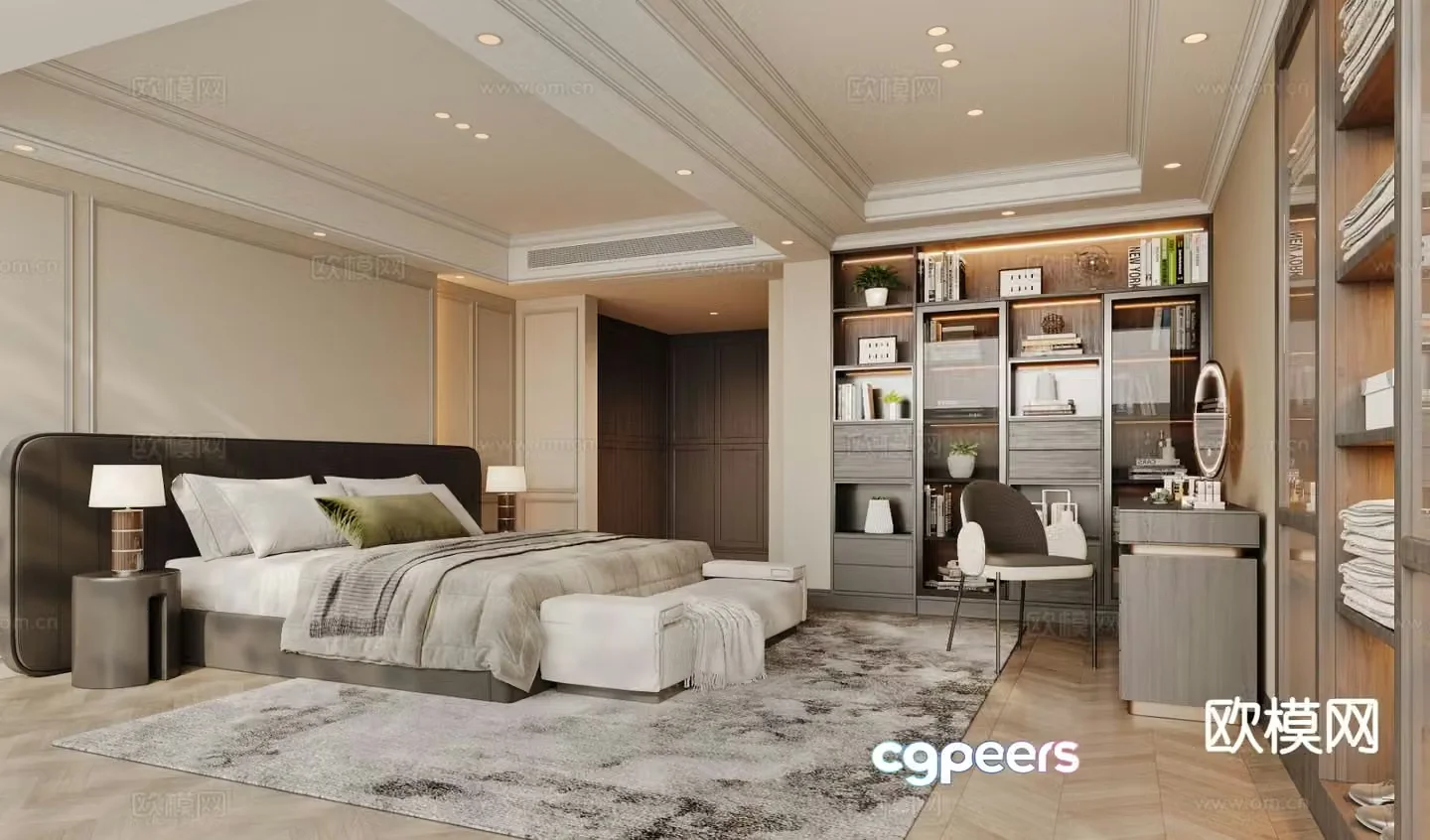 Modern bedroom master bedroom 3d model