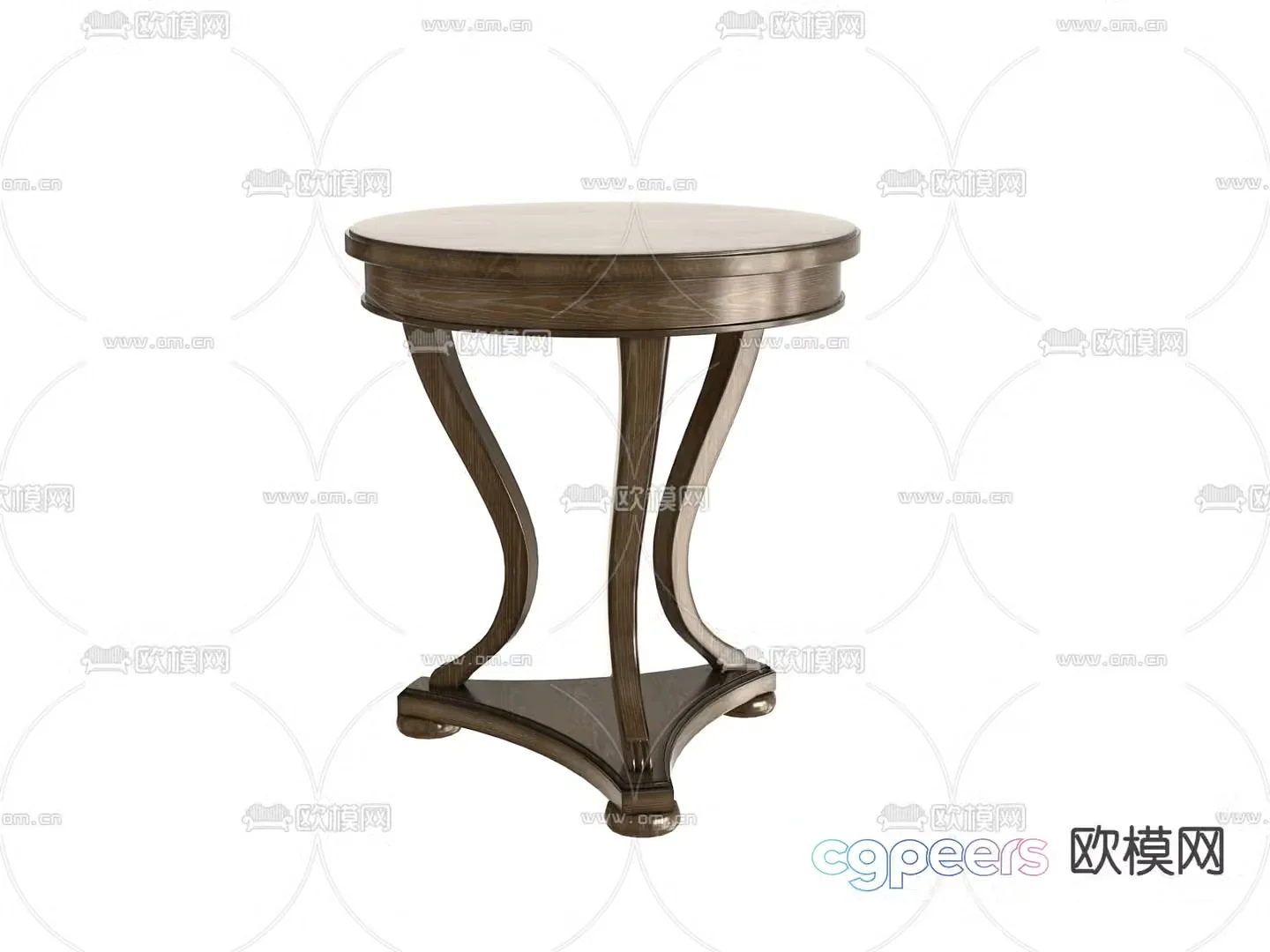 American angle table round table side table 3D model