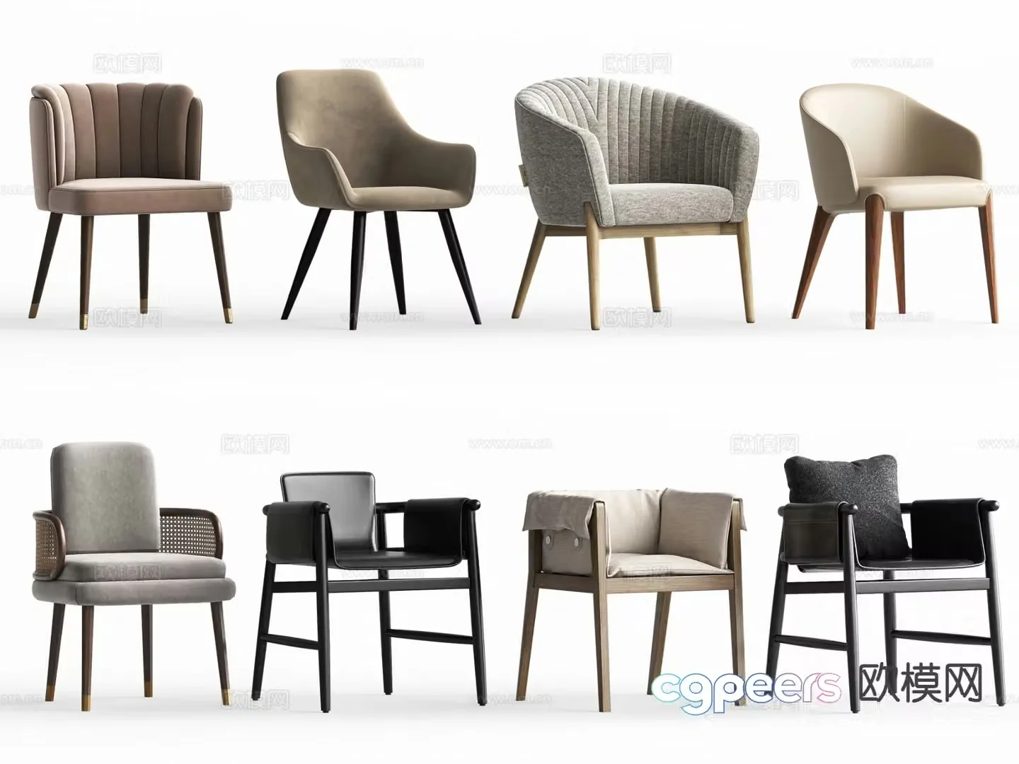 Modern chair leisure chair single chair 3d model